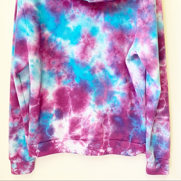 AVIATOR NATION Tie Dye Zip Up Hoodie turquoise purple XL unisex sweatshirt - Picture 10 of 11